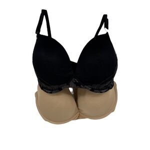 Bra Set Size 40D Maidenform Black Nude everyday Push up NEW